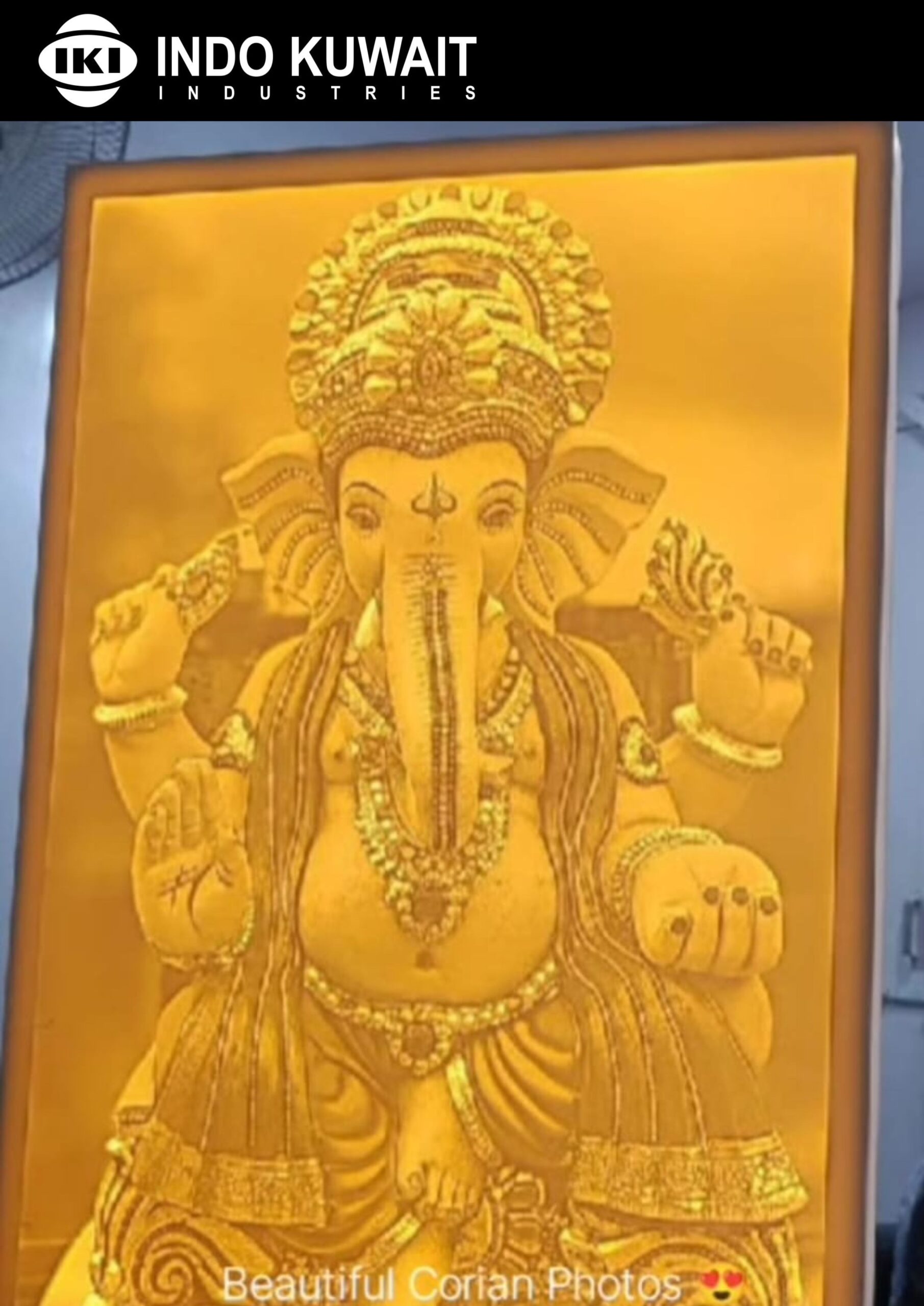 lord ganesha corian photo frame